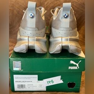 Puma BMW Silver Tennis Shoes mens sz 8.5 worn Once. EUC